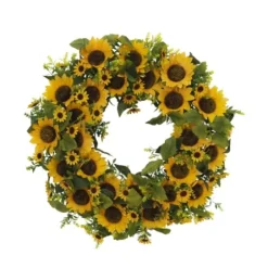 Wreaths-Kirkland's Home Sunflower Abundance Wreath Yellow/Brown/Green