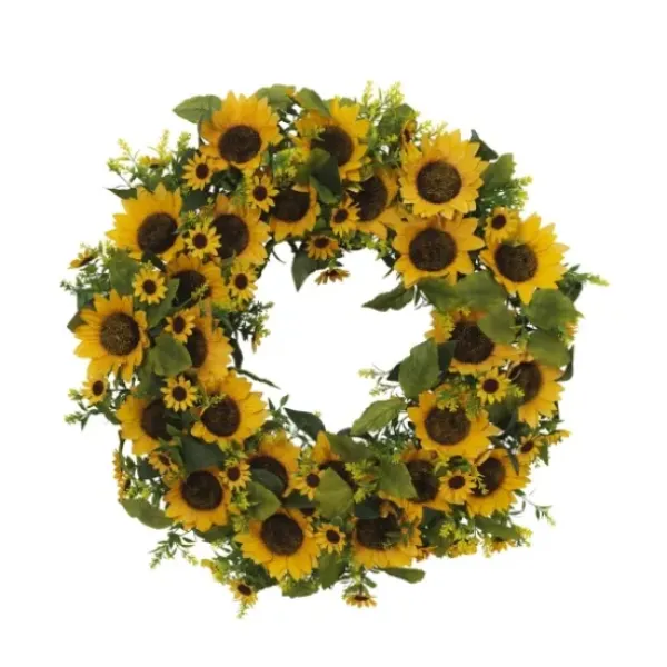 Wreaths-Kirkland's Home Sunflower Abundance Wreath Yellow/Brown/Green