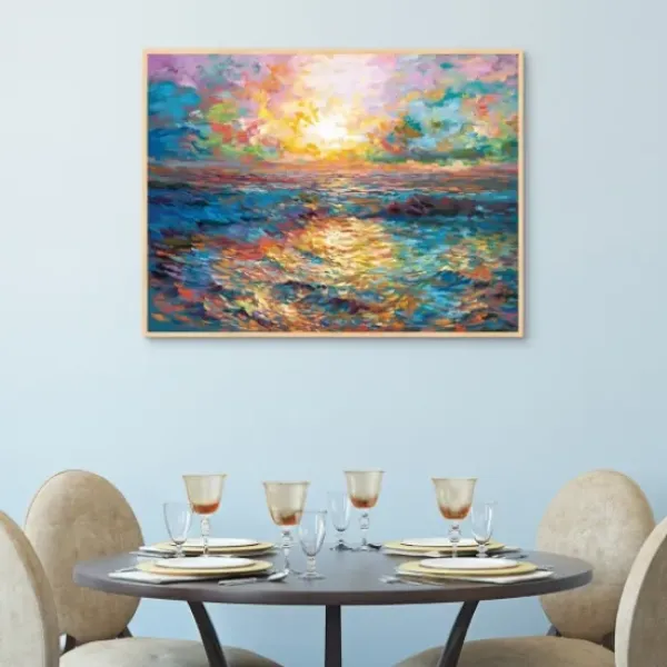 Canvas Art-Kirkland's Home Sunset In Mykonos Framed Canvas Art Print Blue/Multi