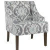 Accent Chairs-Kirkland's Home Suri Blue Swoop Accent Chair Gray/Blue