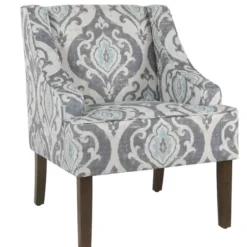 Accent Chairs-Kirkland's Home Suri Blue Swoop Accent Chair Gray/Blue