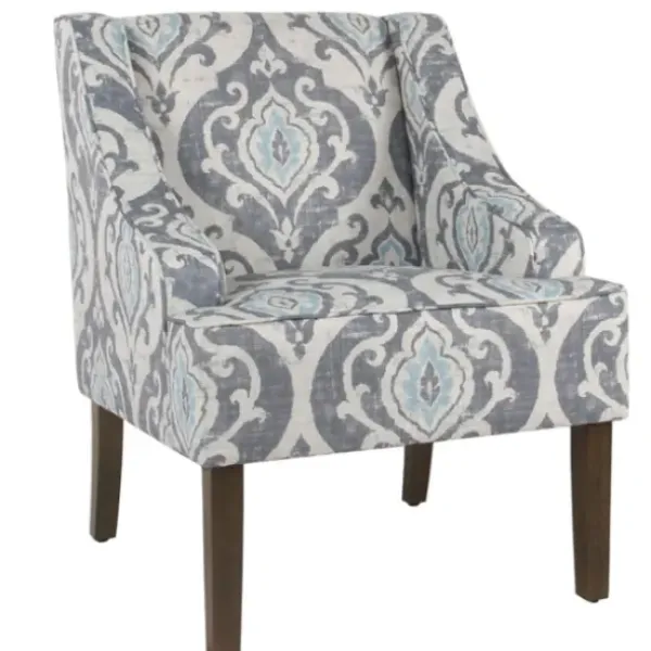 Accent Chairs-Kirkland's Home Suri Blue Swoop Accent Chair Gray/Blue