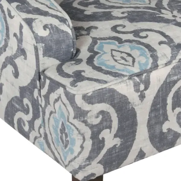 Accent Chairs-Kirkland's Home Suri Blue Swoop Accent Chair Gray/Blue