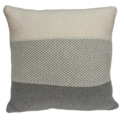 Pillows-Kirkland's Home Tan And Gray Blocked Knit Pillow Tan/Gray
