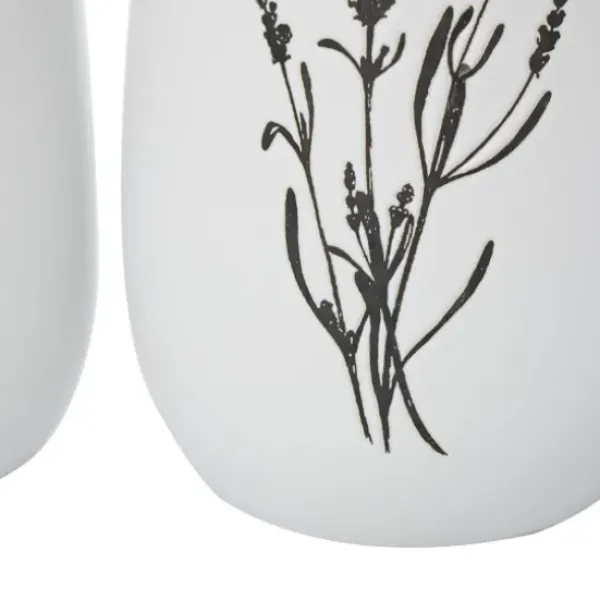 Vases-Kirkland's Home Tan And White Striped Coastal Ceramic Vase, 9 In. Tan/White