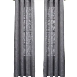 Curtains & Drapes-Kirkland's Home Tan Becky Curtain Panel Set, 96 In. Tan/White