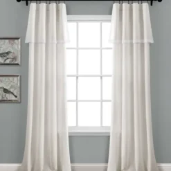 Curtains & Drapes-Kirkland's Home Tan Floral 2-Pc. Curtain Panel Set, 84 In. Tan/White