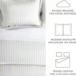 Duvets-Kirkland's Home Tan Rugged Stripe 2-Pc. Twin Duvet Cover Set Tan/White