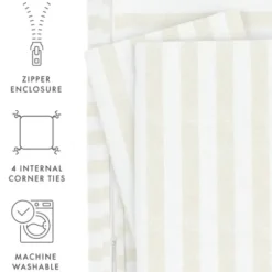 Duvets-Kirkland's Home Tan Rugged Stripe 2-Pc. Twin Duvet Cover Set Tan/White