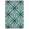 Outdoor Rugs-Kirkland's Home Tangerine Floral Burst Round Outdoor Area Rug Orange/Blue/Green
