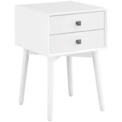 Nightstands-Kirkland's Home Tapered 2-Drawer Nightstand White