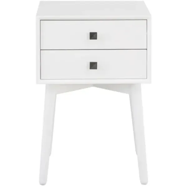 Nightstands-Kirkland's Home Tapered 2-Drawer Nightstand White