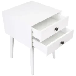 Nightstands-Kirkland's Home Tapered 2-Drawer Nightstand White