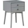 Nightstands-Kirkland's Home Tapered 2-Drawer Nightstand Gray