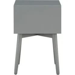 Nightstands-Kirkland's Home Tapered 2-Drawer Nightstand Gray
