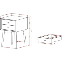 Nightstands-Kirkland's Home Tapered 2-Drawer Nightstand Gray