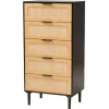 Dressers & Chests-Kirkland's Home Tara Two-Tone Espresso Rattan Chest