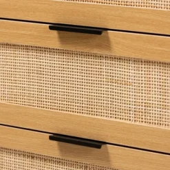 Dressers & Chests-Kirkland's Home Tara Two-Tone Espresso Rattan Dresser