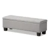 Entryway Furniture-Kirkland's Home Taupe Button-Tufted Upholstered Storage Bench Tan