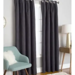 Curtains & Drapes-Kirkland's Home Taupe Chenille Single Curtain Panel, 84 In. Tan