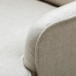 Accent Chairs-Kirkland's Home Taupe Upholstered Natural Base Wingback Rocker Tan