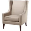 Accent Chairs-Kirkland's Home Taupe Upholstered Wingback Accent Chair Tan