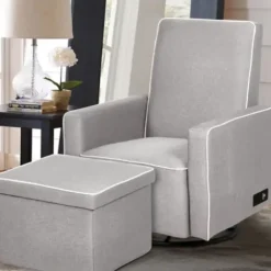 Accent Chairs-Kirkland's Home Taupe Usb Recliner And Ottoman 2-Pc. Set Tan