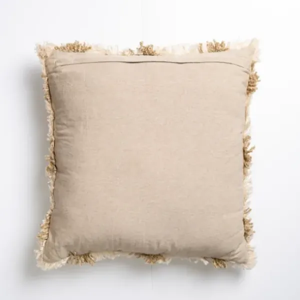 Pillows-Kirkland's Home Taupe Windowpane Plaid Pillow Tan/White