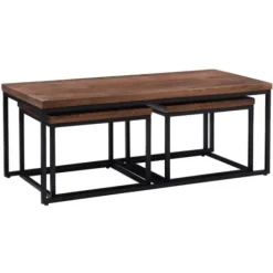 Coffee Tables-Kirkland's Home Tawny Nesting 3-Pc. Coffee And Accent Table Set Brown