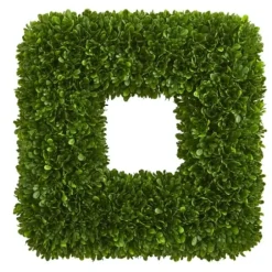 Wreaths-Kirkland's Home Tea Leaf Square Wreath Green