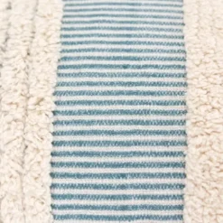 Pillows-Kirkland's Home Teal And Natural Tufted Stripes Lumbar Pillow Blue/Tan
