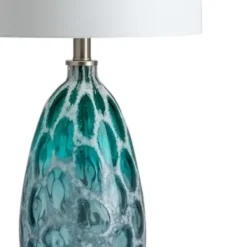 Table Lamps-Kirkland's Home Teal Blue And Nickel Table Lamp White