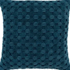 Pillows-Kirkland's Home Teal Looped Cotton Throw Pillow Blue