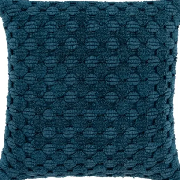 Pillows-Kirkland's Home Teal Looped Cotton Throw Pillow Blue