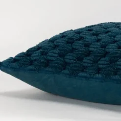 Pillows-Kirkland's Home Teal Looped Cotton Throw Pillow Blue