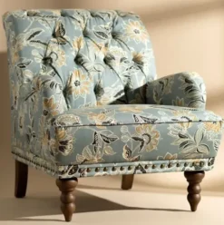 Accent Chairs-Kirkland's Home Teal Rebecca Tufted Accent Chair Blue