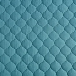 Quilts-Kirkland's Home Teal Scalloped Crinkle 3-Pc. Cali King Quilt Set Blue