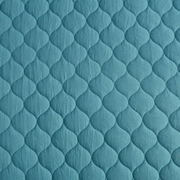 Quilts-Kirkland's Home Teal Scalloped Crinkle 3-Pc. Cali King Quilt Set Blue
