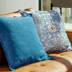 Pillows-Kirkland's Home Teal Vintage Salma Pillow Blue/Ivory