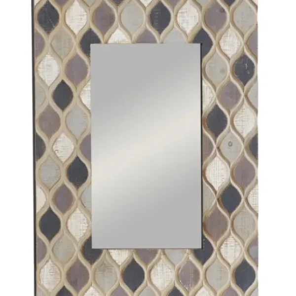Decorative Mirrors-Kirkland's Home Teardrop Dimensional Wood Wall Mirror