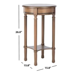 Accent & End Tables-Kirkland's Home Tegan Round Accent Table Brown