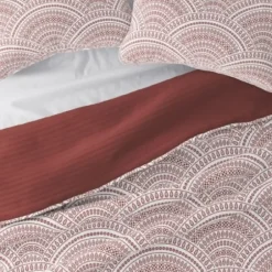 Quilts-Kirkland's Home Terra Scalloped Reversible 3-Pc. Queen Quilt Set Red/White