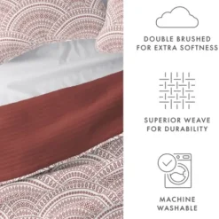 Quilts-Kirkland's Home Terra Scalloped Reversible 3-Pc. Queen Quilt Set Red/White