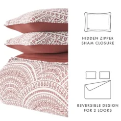 Quilts-Kirkland's Home Terra Scalloped Reversible 3-Pc. Queen Quilt Set Red/White