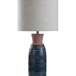 Table Lamps-Kirkland's Home Terracotta And Dark Ceramic Table Lamp Blue