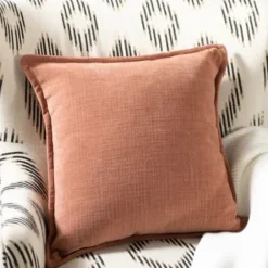 Pillows-Kirkland's Home Terracotta Chenille Throw Pillow Orange