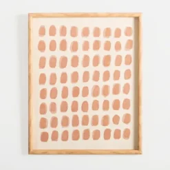 Framed Art-Kirkland's Home Terracotta Paint Dab On Linen Framed Art Print Orange/Tan/Ivory