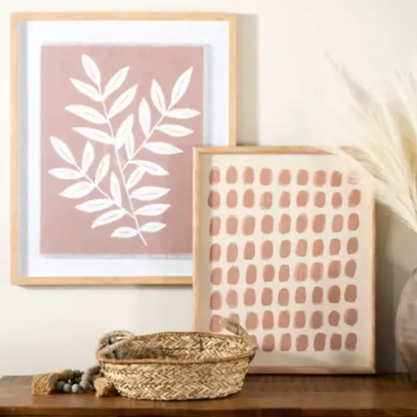 Framed Art-Kirkland's Home Terracotta Paint Dab On Linen Framed Art Print Orange/Tan/Ivory