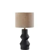 Table Lamps-Kirkland's Home Textured Ceramic Geometric Table Lamp Black