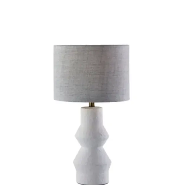 Table Lamps-Kirkland's Home Textured Ceramic Geometric Table Lamp White